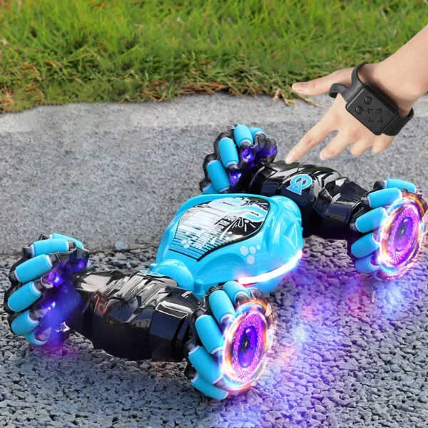 4WD RC Automobilis su Muzika ir LED | Nuotolinio Valdymo Triukų Mašina, 360° Sukimasis