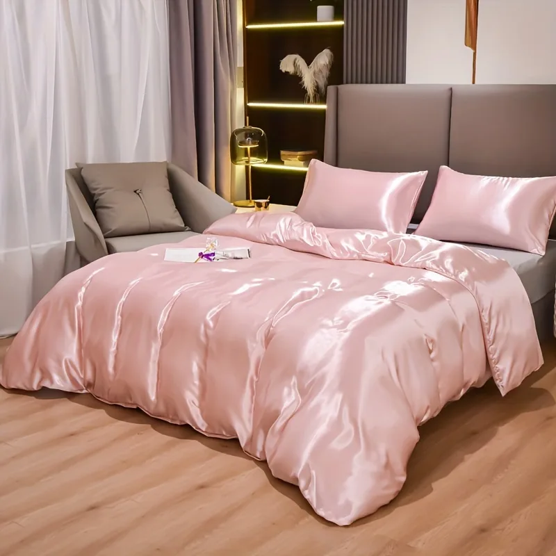 Prabangus 3 dalių Satino Patalynės Komplektas: Minkštas ir Patogus Užvalkalas Antklodei ir 2 Pagalvių Užvalkalai - Image 85