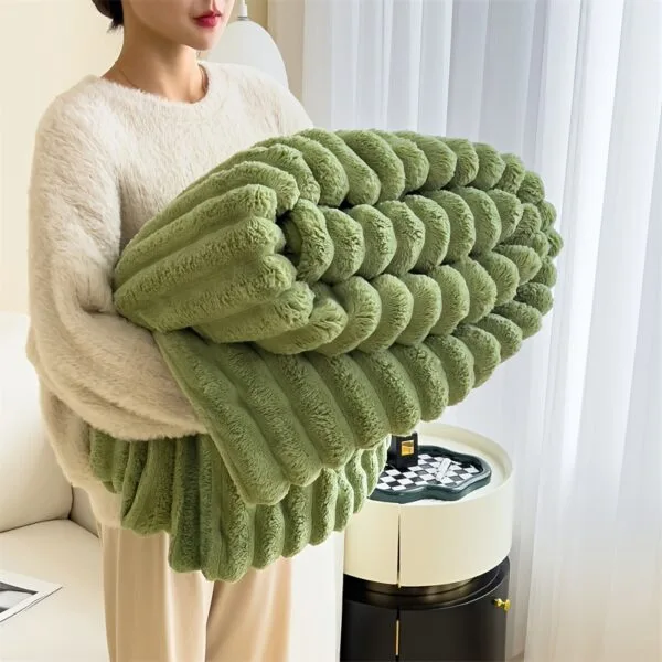 🛋️ Prabangus dvigubas sofos užklotas: Ultra minkštas plišinis fliselinis audinys su elastinėmis juostelėmis | Ryški rožinė/dramblio kaulo spalva - Image 10