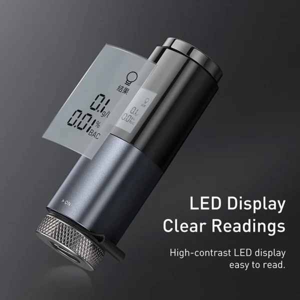 Profesionalus alkoholio matuoklis: Alkotesteris Baseus LED Display Automatic Alcohol Tester - Image 4