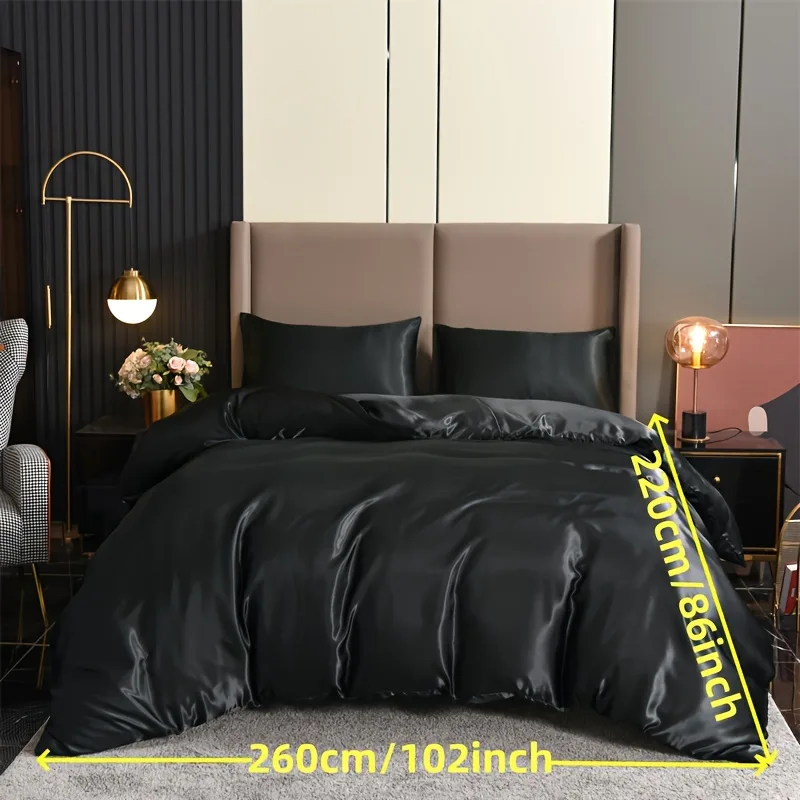 Prabangus 3 dalių Satino Patalynės Komplektas: Minkštas ir Patogus Užvalkalas Antklodei ir 2 Pagalvių Užvalkalai - Image 67