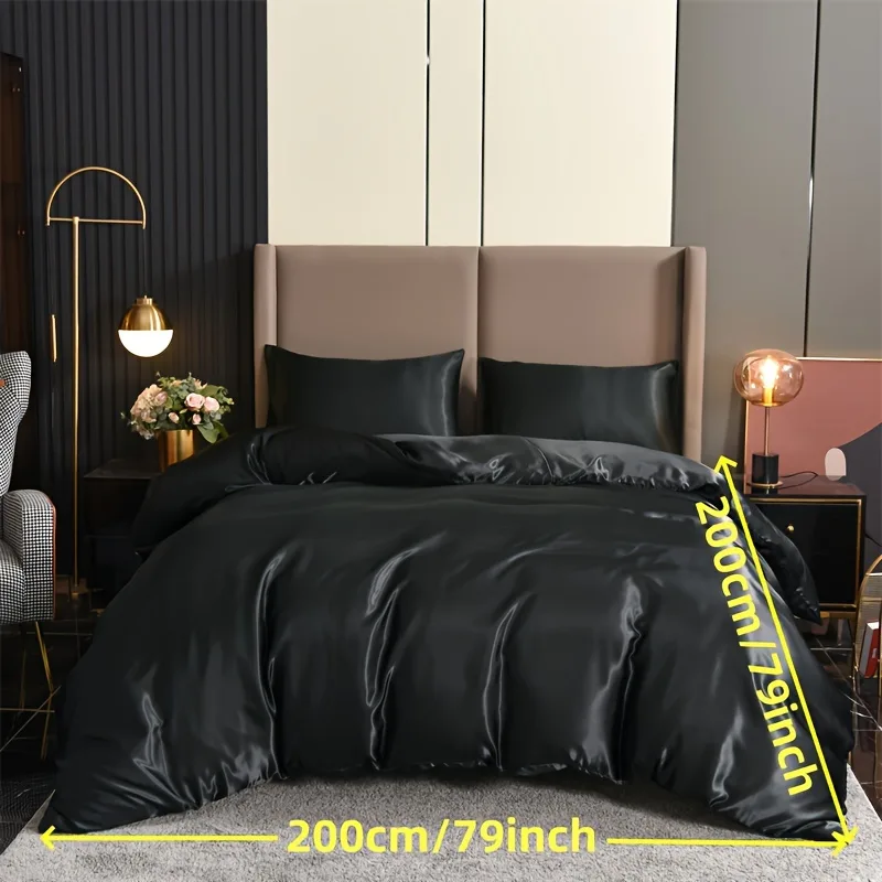 Prabangus 3 dalių Satino Patalynės Komplektas: Minkštas ir Patogus Užvalkalas Antklodei ir 2 Pagalvių Užvalkalai - Image 27