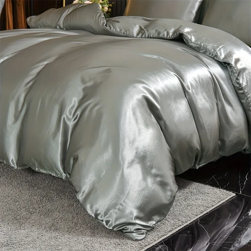 Prabangus 3 dalių Satino Patalynės Komplektas: Minkštas ir Patogus Užvalkalas Antklodei ir 2 Pagalvių Užvalkalai - Image 86