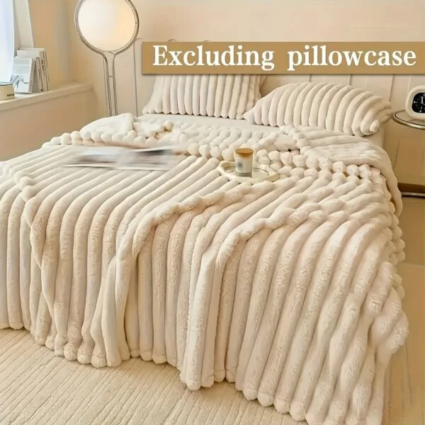 🛋️ Prabangus dvigubas sofos užklotas: Ultra minkštas plišinis fliselinis audinys su elastinėmis juostelėmis | Ryški rožinė/dramblio kaulo spalva - Image 7